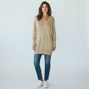 Boston Proper Gold Metallic Tunic